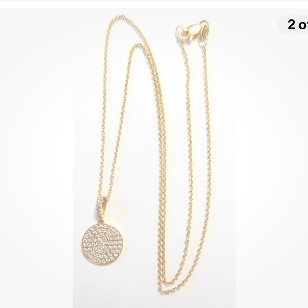 Beautiful 18k solid gold .49 ctw and Genuine Pave Diamond Pendant necklace 💎 - Picture 14 of 16